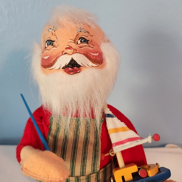 1996 Annalee Santa Claus Doll Painting Sailboat Boat Vintage 90s Christmas - Picture 3 of 8